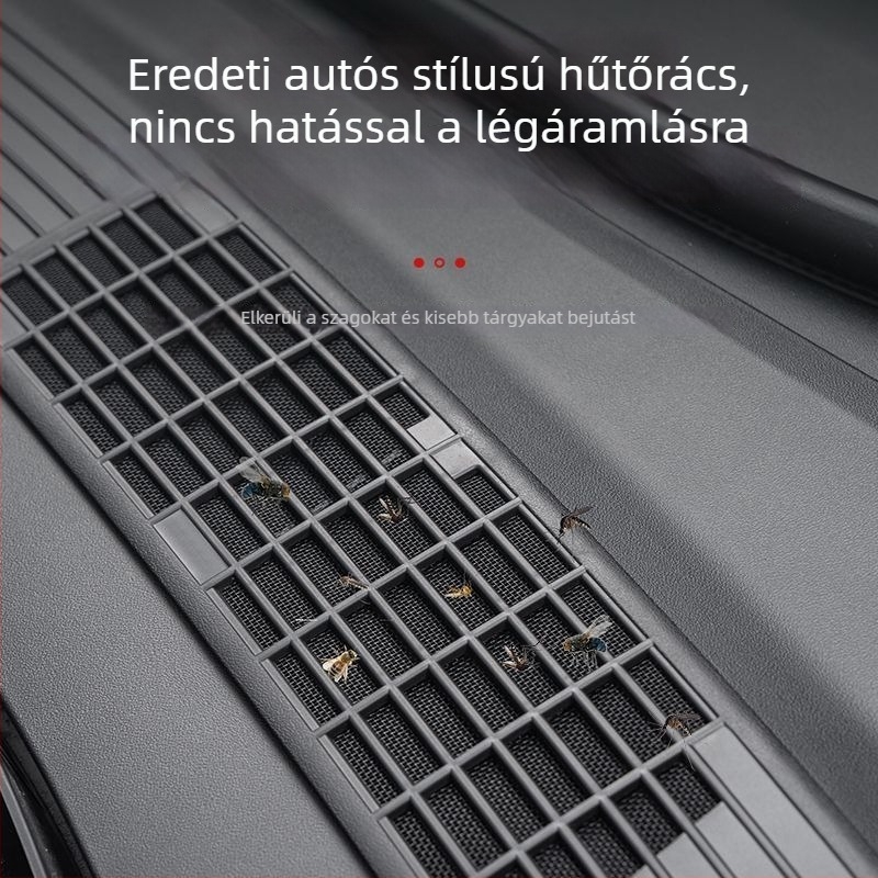 Tesla Model Y / Model 3 légbeömlő védőburkolat és rovarvédő porháló (új verzió) • Anyag: ABS