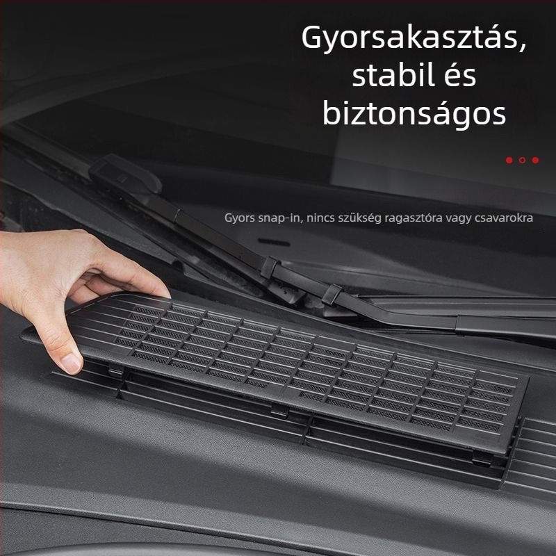 Tesla Model Y / Model 3 légbeömlő védőburkolat és rovarvédő porháló (új verzió) • Anyag: ABS