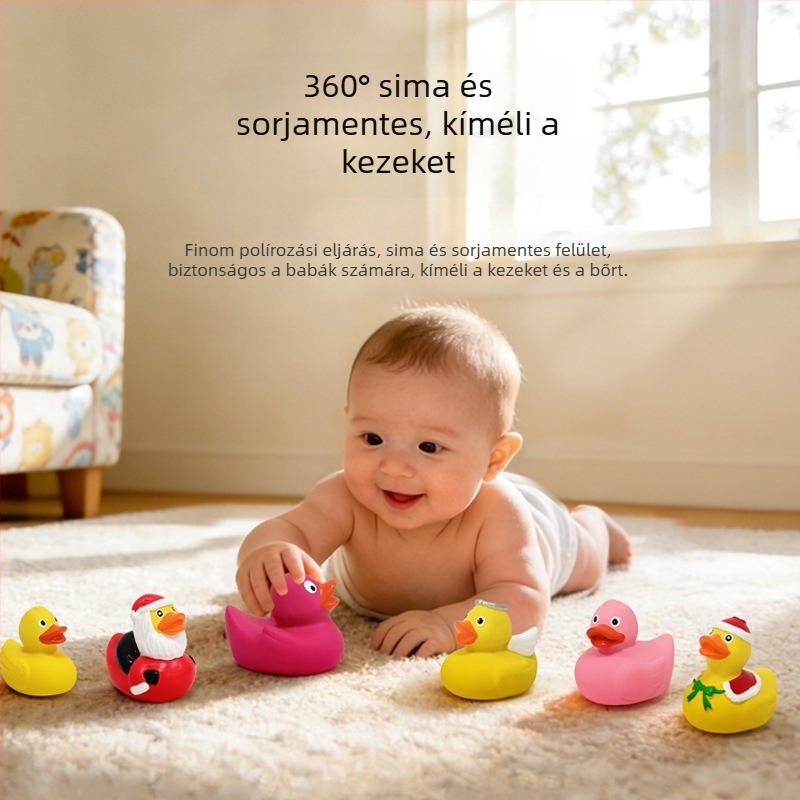 Baba fürdőjáték – sárga kacsa a vízi játékhoz, összenyomható és hangot ad