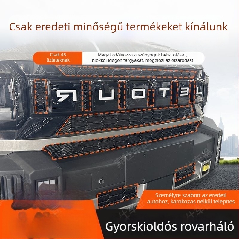Rovarvédő háló 23–25 Jietu Traveler/Shanhai T2 modellhez – ABS anyag, PK Márka, az autó külső részére, szerelés nélkül