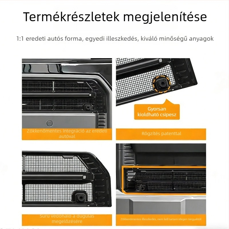 Hatodik generációs Toyota RAV4 középső rácsához illeszkedő rovarvédő háló, gyors rögzítésű