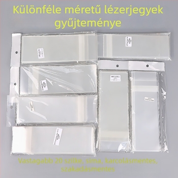 Önzáró jegy- és kártyatartó tasak, OPP/CPP film, nagy átláthatóságú, vastagabb film, zárási hossz 5-20 cm