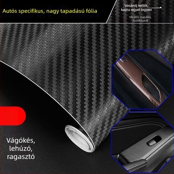 5D szénszálas vinyl fólia autó belső és külső részéhez – fekete, 3D szénszálas effekt