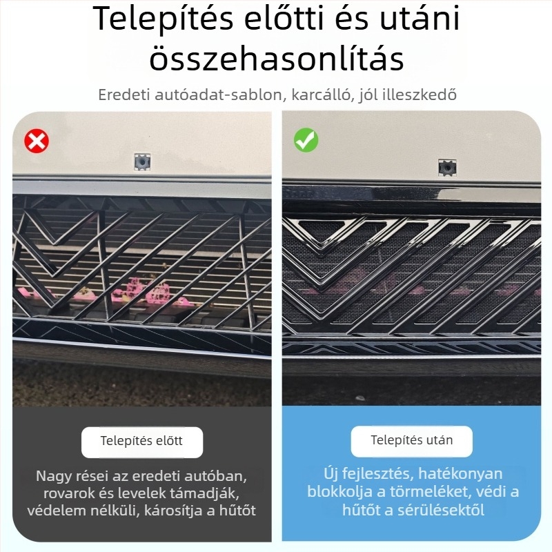 Jihu T1 rovarmentes előtti hálóvédő – középső előtéri háló a hűtőmaszkhoz, gyors rögzítés, rozsdamentes acél, modell Jihu T1425 Endurance Special