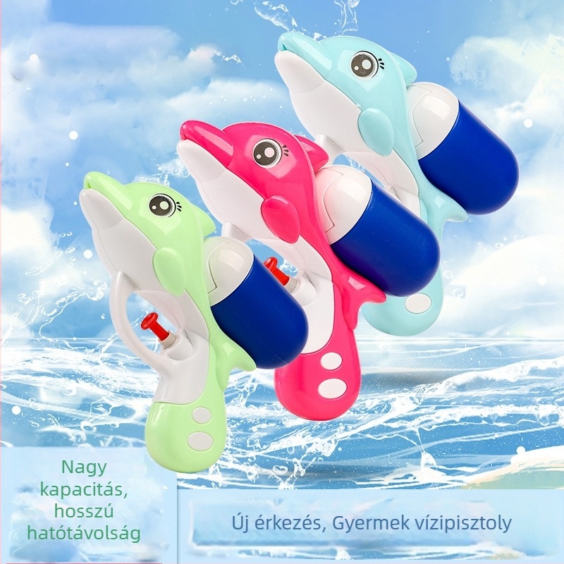 Gyerekeknek szánt vízipisztoly – műanyag, 15×11 cm, vízsugár, 4–6 éveseknek