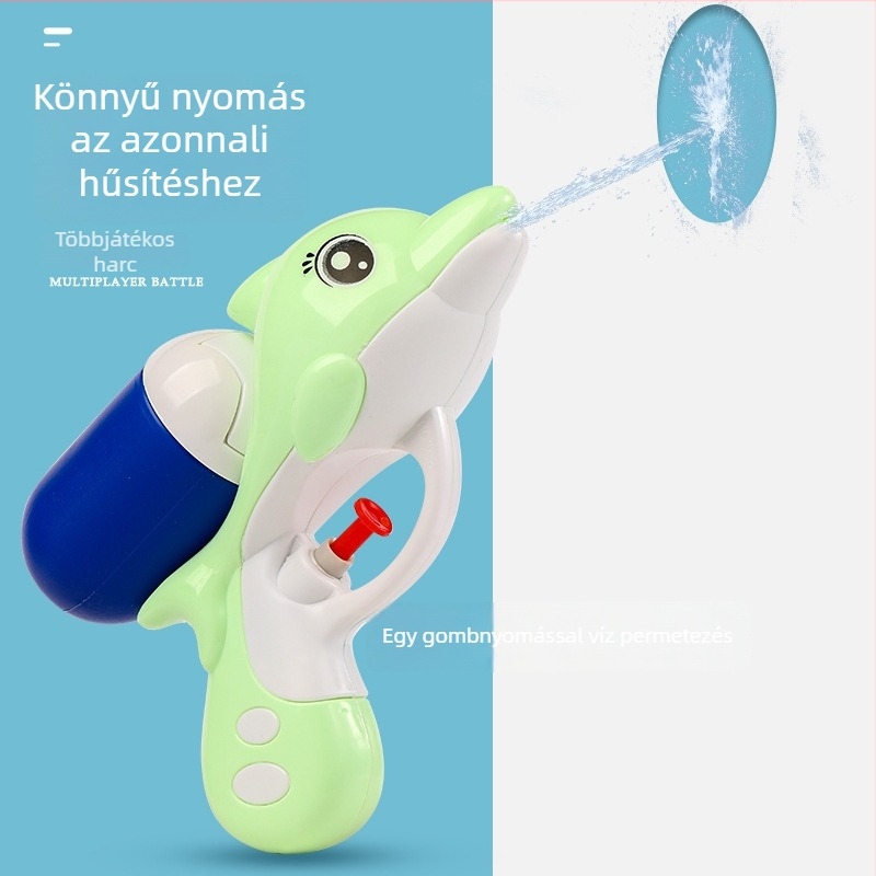 Gyerekeknek szánt vízipisztoly – műanyag, 15×11 cm, vízsugár, 4–6 éveseknek
