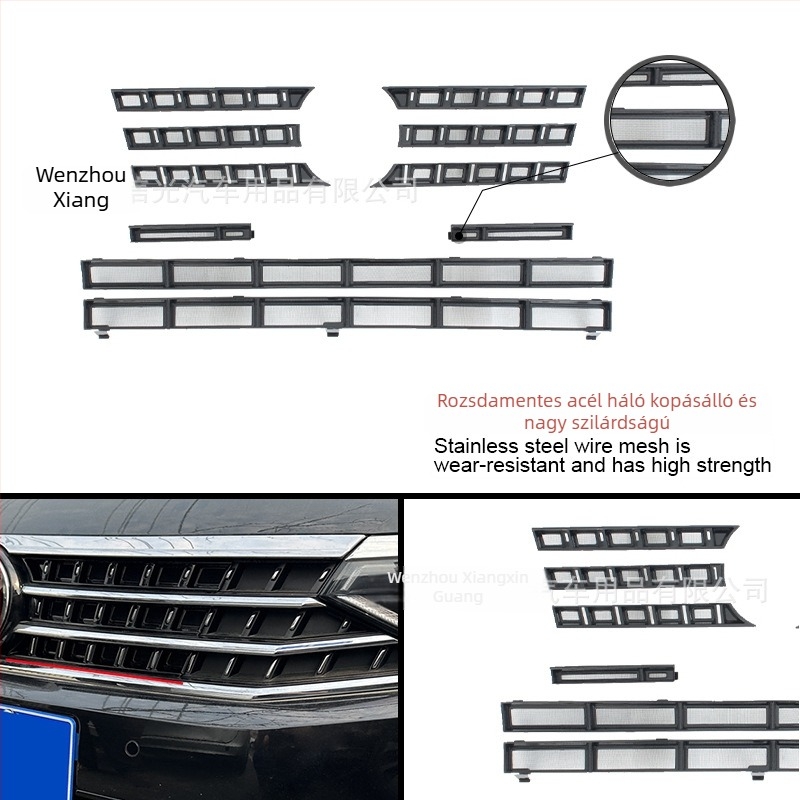 VW Magotan B8 (23–25) előre rovarvédő háló, ABS, Inspiring, karbonszövet hatású megjelenés