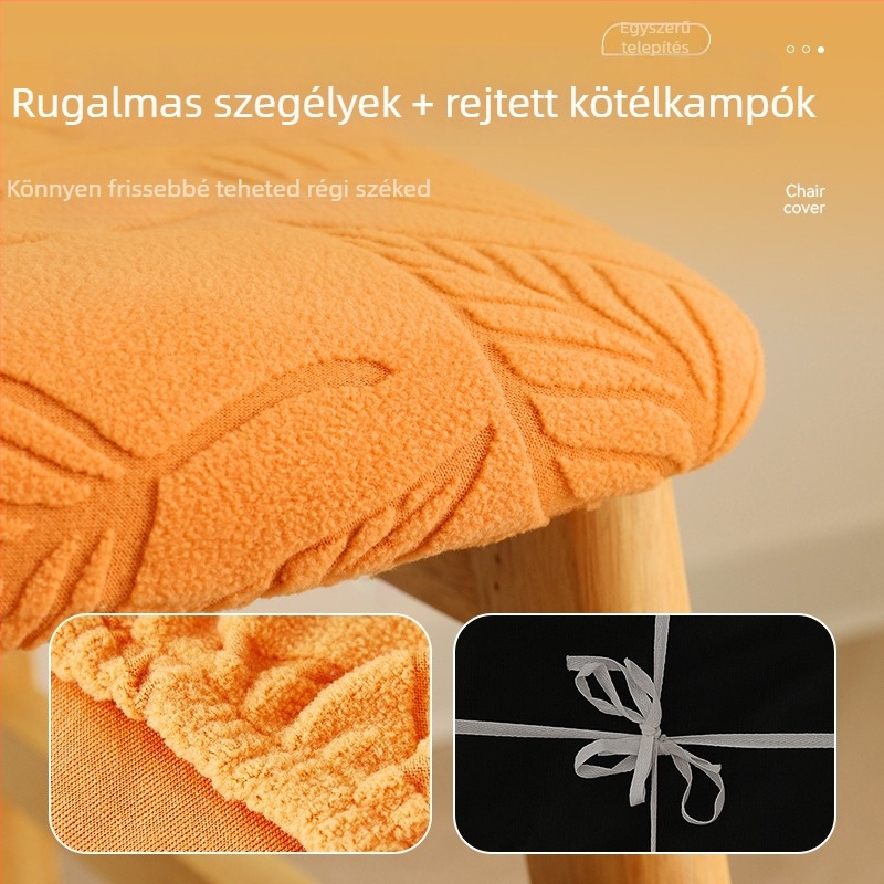 Széküléshuzat polár fleece anyagból, négyszögletes, lélegző, porvédő, falusi stílus levélmintával