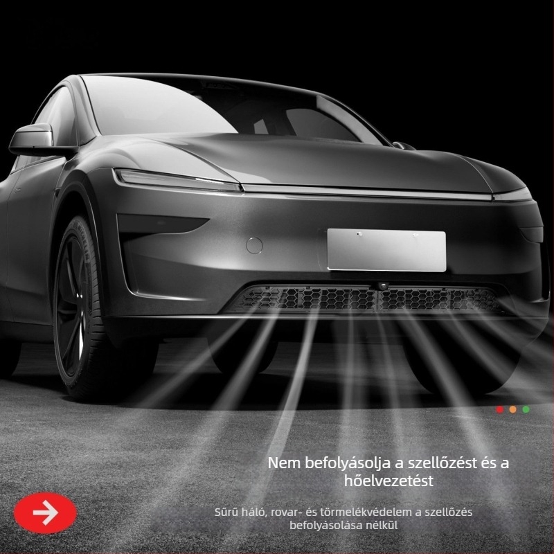 Tesla Model Y hatüléses verziójához rovarháló a motorháztetőfedélhez és a hűtőmaszk védelmére – levegő beömlő védő
