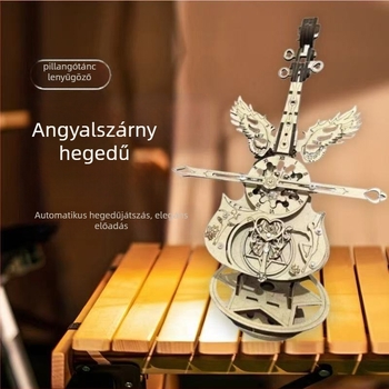 Fából készült DIY cselló zenemű doboz – modern minimalista stílusú ajándék születésnapra vagy ballagásra