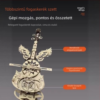 Fából készült DIY cselló zenemű doboz – modern minimalista stílusú ajándék születésnapra vagy ballagásra