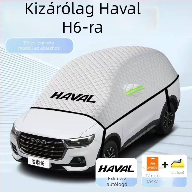 Vastagított hőszigetelt autós hótakaró Haval H6-hoz, árnyékolóval; téli fagykár elleni védelem és nyári napvédelem