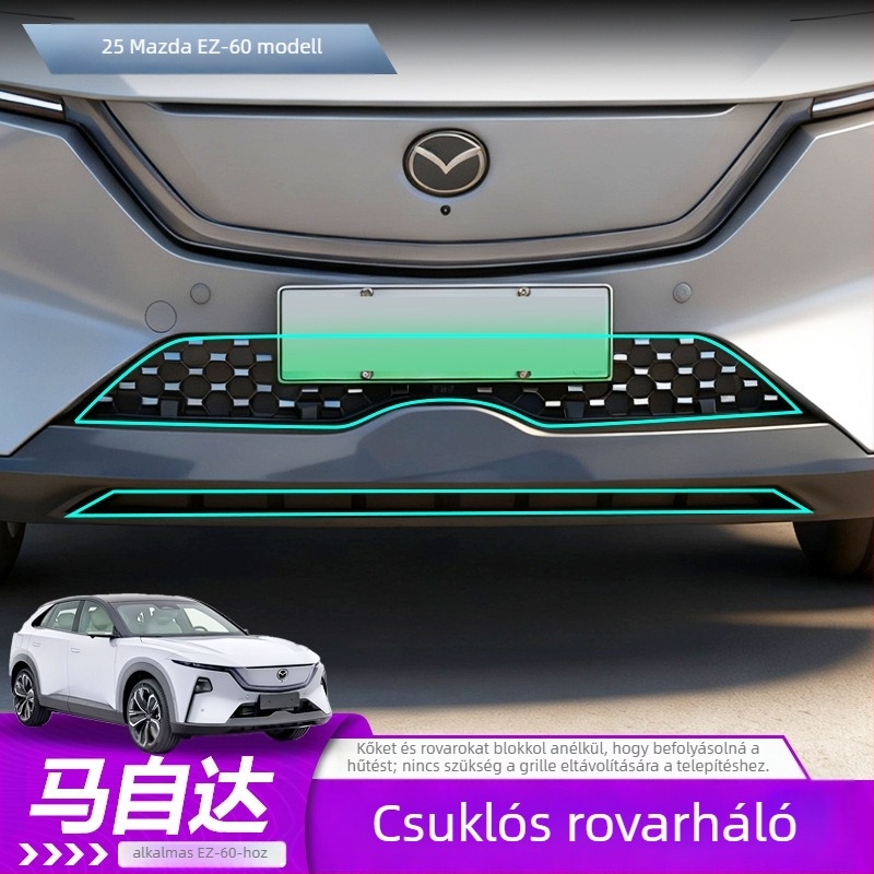 Mazda EZ60 első grillszúnyogháló — gumírozott + szénacél konstrukció, leválasztható csipesz, márka Gangnuo