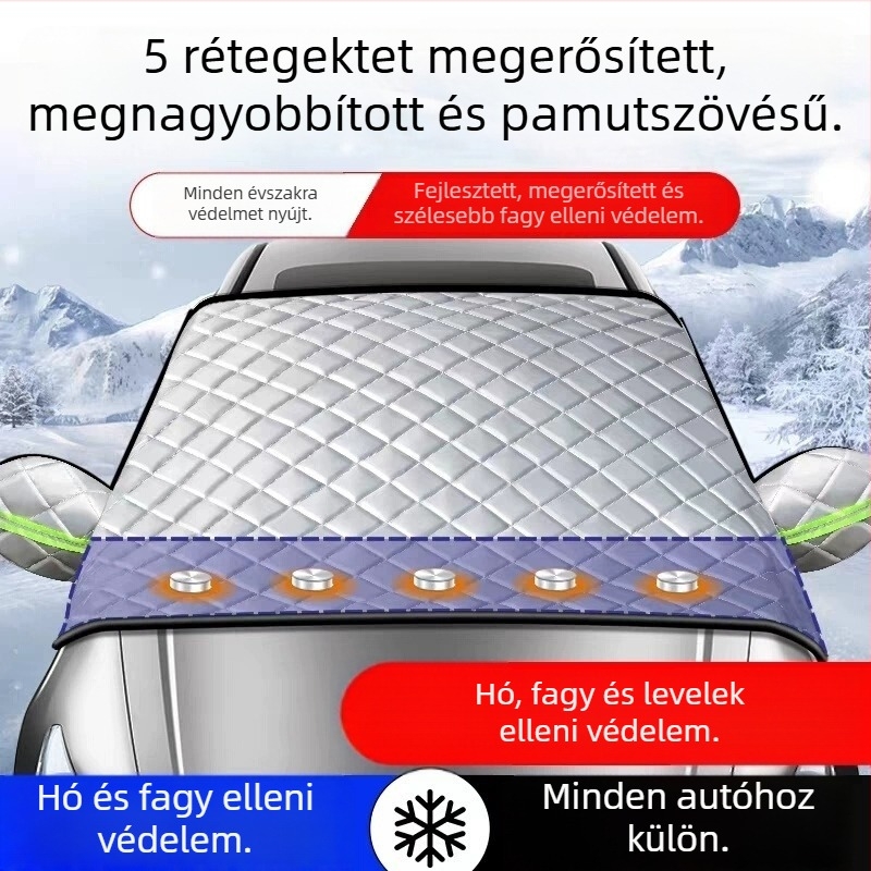 Autó ablaktakaró hótakaró, univerzális modell, alumíniumfólia, vastag kialakítás, egyszínű minta