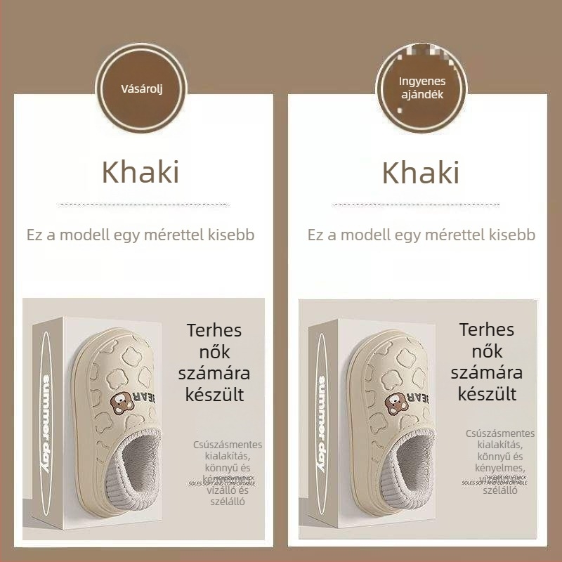 Női téli PVC papucsok | Könnyű, csúszásmentes talp, 0–3 cm talpvastagság, Lapos sarka