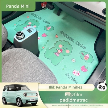 Geely Panda Mini autópadlószőnyegek – Panda rajzfilm motívum, velúr, csúszásmentes (Anyag: Velúr; Alkalmazható modellek: Speciális autók; Márka: Easy to rely on; Eredet: Guangdong; Logó: Nincs)