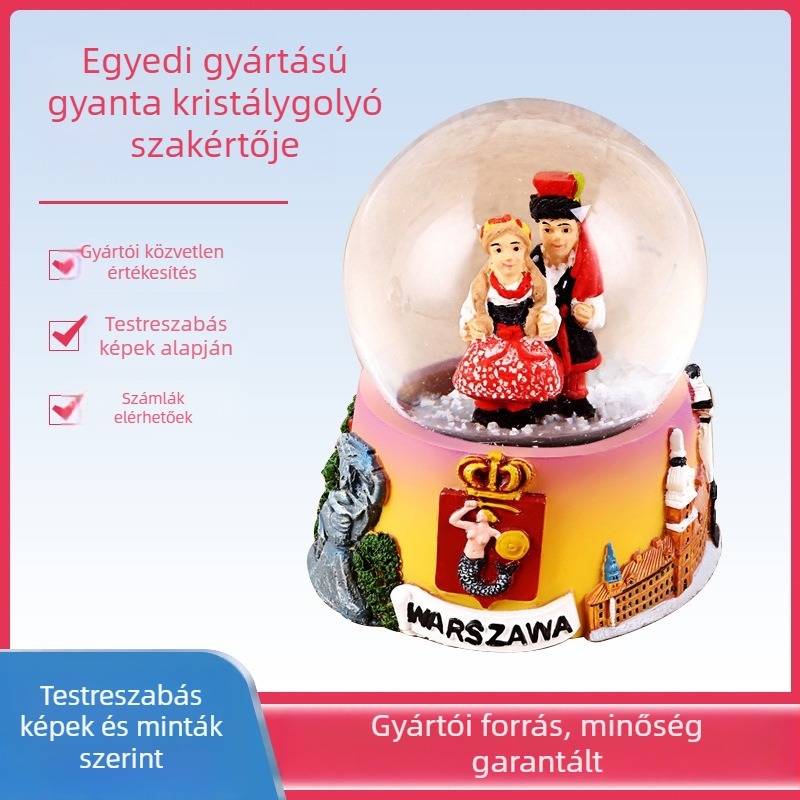 Sanma Műgyanta Hógömb Zenés Doboz – Festett Kivitel, Anyag: Műanyag/Gyanta, Logó Nyomtatott