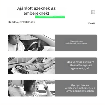 Sávelhagyás figyelmeztető rendszer LED kiegészítő fénnyel — ABS belső alkatrészek, könnyű beépítés, általános autómodellekhez