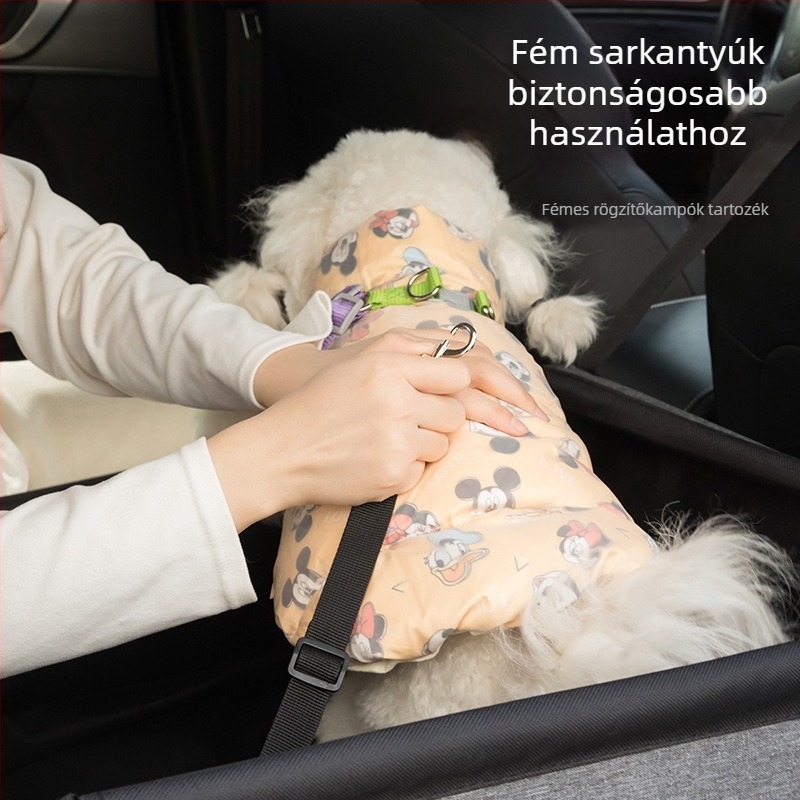 AUTOFIELD Teljesen zárt hátsó ülésre helyezett kisállatfészek autóba - poliészter, snap-on rögzítés, logónyomtatás elérhető