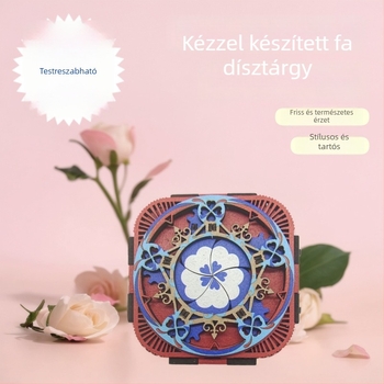 DIY fa zenélő doboz nyolc tónussal, kézzel készített ékszerdoboz