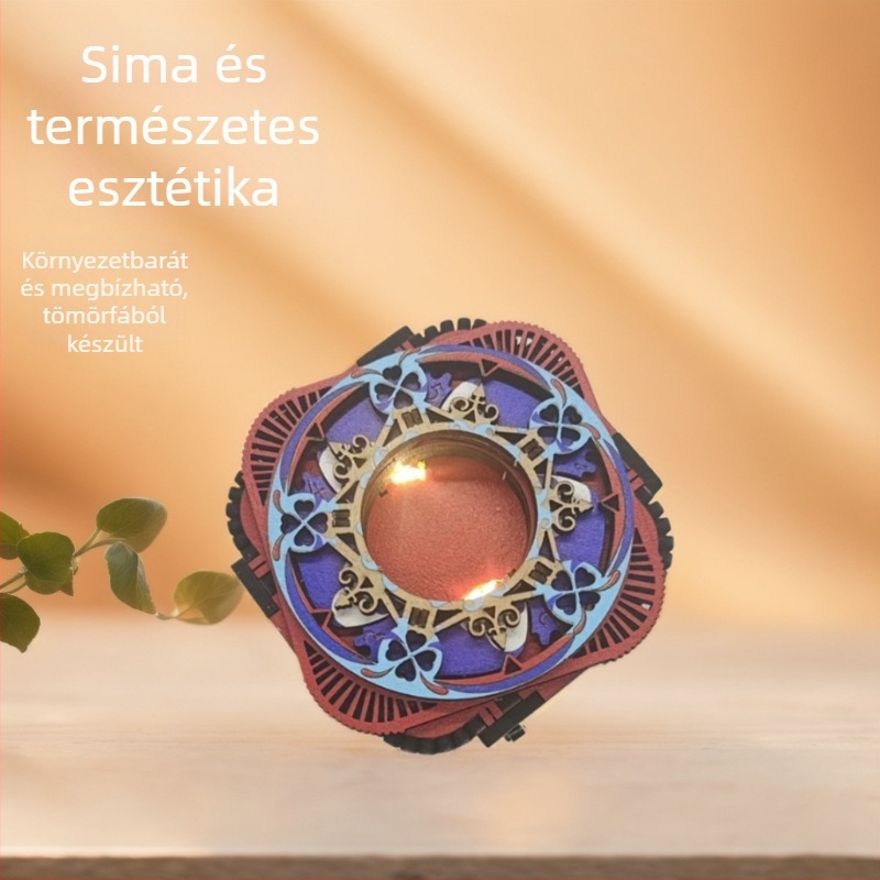 DIY fa zenélő doboz nyolc tónussal, kézzel készített ékszerdoboz