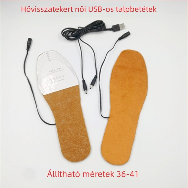 Unisex USB Melegítő talpbetét (USB-ellátás, fűtés, teljes talpbetét, gyapjúfilc)