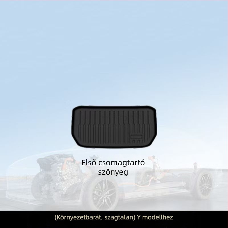 Tesla Model 3 Y verzióhoz készült TPE csomagtartó szőnyeg készlet, teljes lefedettség, hátsó ülés támla párnája, első és hátsó csomagtartó szőnyeg