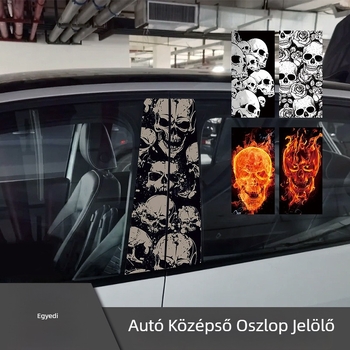 Autó oszlop matrica – testreszabható geometriai minta, öntapadós felhelyezés