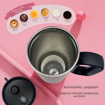 Szigetelt pohár fogantyúval, belső 304 rozsdamentes acél, külső 201 rozsdamentes acél, vákuum szigetelés 6–12 óra, tea és víz elválasztás, tartalmaz szívószál