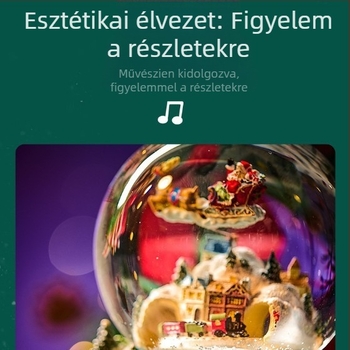 Mikulás-kristálygömb zenélő doboz – dupla vonat, fiúknak és lányoknak, karácsonyi estére