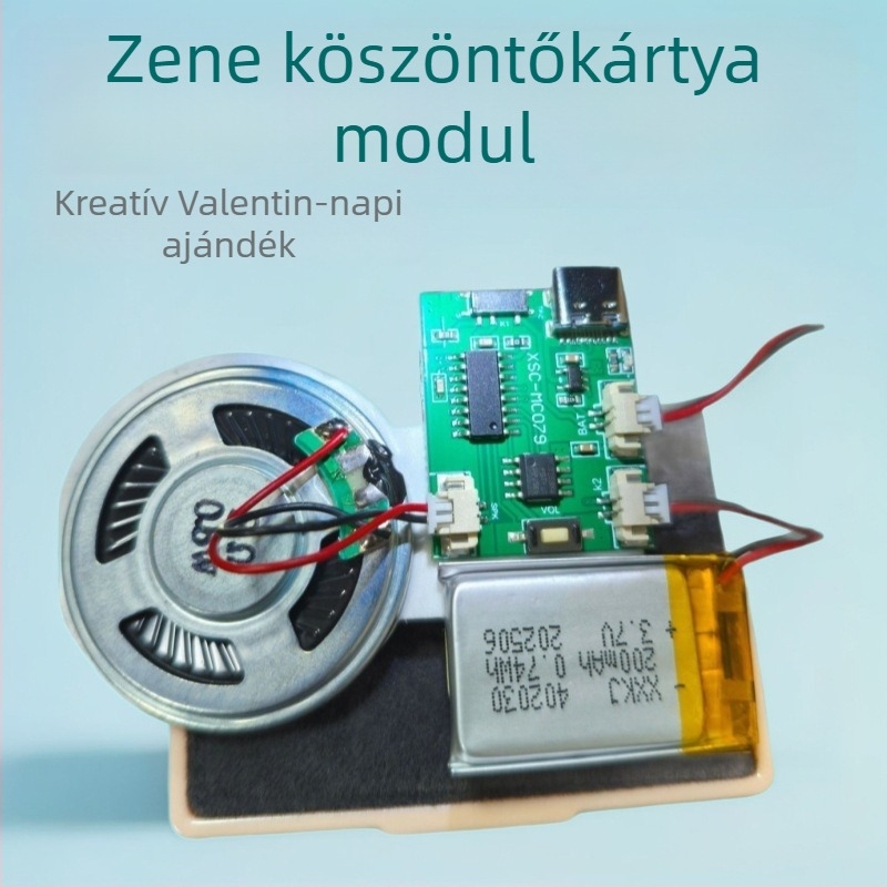 Kézzel készített fémből készült USB-MP3 zenemozgás felvétellel, zenei dobozhoz