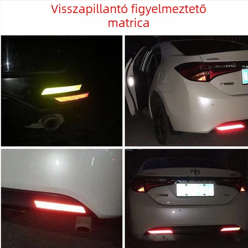 Autó biztonsági fényvisszaverő sávok – hosszú ragasztós szalag a hátsó lökhárítóhoz és az ajtókhoz