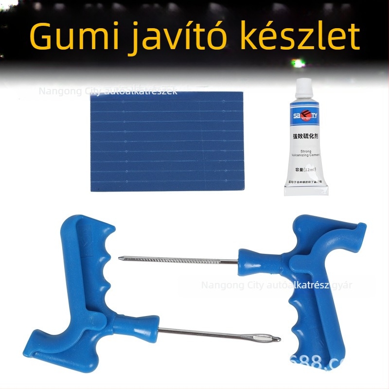 Sürgősségi gumijavító készlet kettős oldalú vulkanizált gumiszalagokkal autókhoz és motorkerékpárokhoz