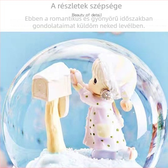 Zenedoboz dísz, gyanta anyagból, karikatúraszerű alak, kézzel készített, testreszabható
