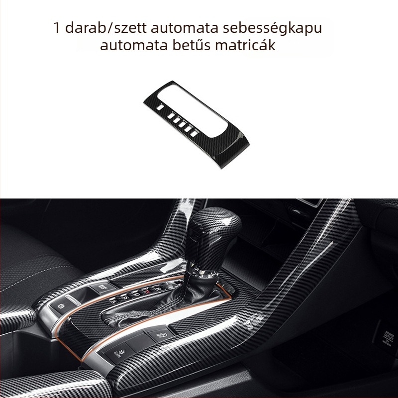 ABS váltópanel a Honda Civic 10. generációjához, központi konzol panel, kompatibil 2016-2021 hatchback és sedan modellekkel, súly 16 g