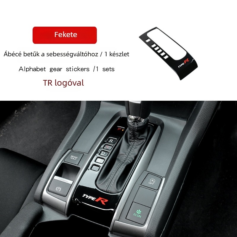 ABS váltópanel a Honda Civic 10. generációjához, központi konzol panel, kompatibil 2016-2021 hatchback és sedan modellekkel, súly 16 g