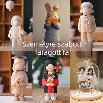 Egyedi Basswood-fa faragvány - kézzel készített, gravírozott és festett, gyökérfaragásos, cartoon/realista stílusban