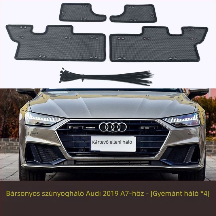 Rozsdamentes acél autó rovarvédő háló Audi A7/A7 Sportbackhez, 0,2 mm nyílás, 0,5 mm huzal átmérő, Yufuhua márka, élettartam 1000
