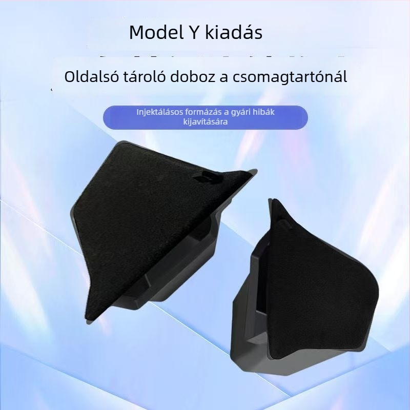 Tesla Model Y és Model 3-höz tervezett csomagtartó tároló doboz oldalsó zsebekkel, TPE anyag