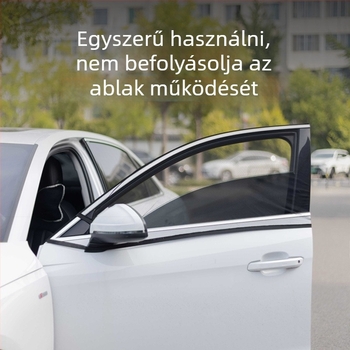 Autóablak szúnyogháló és árnyékoló háló, háló mintázatú, pattintós rögzítés