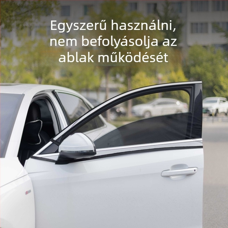Autóablak szúnyogháló és árnyékoló háló, háló mintázatú, pattintós rögzítés