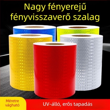 20 cm széles fényvisszaverő figyelmeztető matrica autóhoz kristály színű rácsmintával, éjszakai visszaverő film
