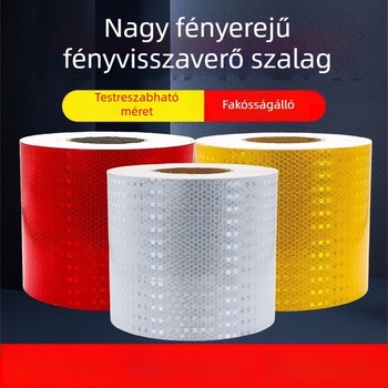 20 cm széles fényvisszaverő figyelmeztető matrica autóhoz kristály színű rácsmintával, éjszakai visszaverő film