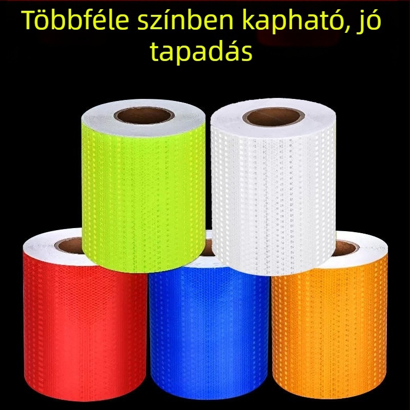 20 cm széles fényvisszaverő figyelmeztető matrica autóhoz kristály színű rácsmintával, éjszakai visszaverő film
