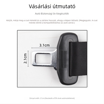 Autóülésöv-hosszabbító, ABS anyagból, Huitian márka; kompatibilis a zárnyelvvel, 2,1 cm szélességű és 3 cm hosszú