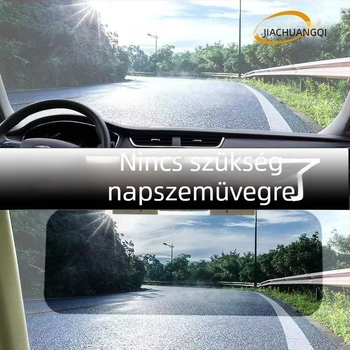 Autó napszemvédő anti glare lencsével és éjszakai látással, nappal-nappali kettős használat • Anyag: műanyag • Vastagodott dizájn • Teleszkópos rögzítés • Univerzális az első részhez