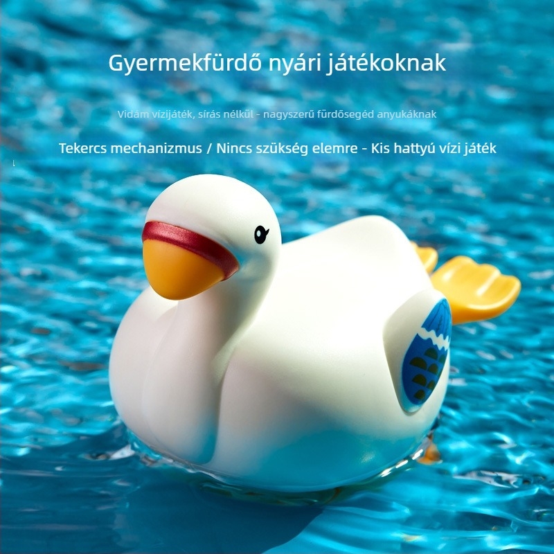 Gyerekeknek szóló vízi lúd játék — ABS műanyag, tekerős mechanizmus, 4–6 éveseknek