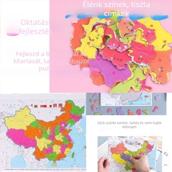 Földrajzi oktató puzzle-térkép diákoknak: fejleszti a kognitív földrajzi tudást és a gyakorlati készségeket; Anyag: papír; Kategória: sík puzzle; Korosztály: 14+; Oktató játék