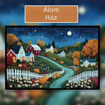 Fa síkpuzzle, 1000 darab, ház téma, testreszabható a tervek szerint, 14+ éveseknek