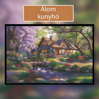 Fa síkpuzzle, 1000 darab, ház téma, testreszabható a tervek szerint, 14+ éveseknek